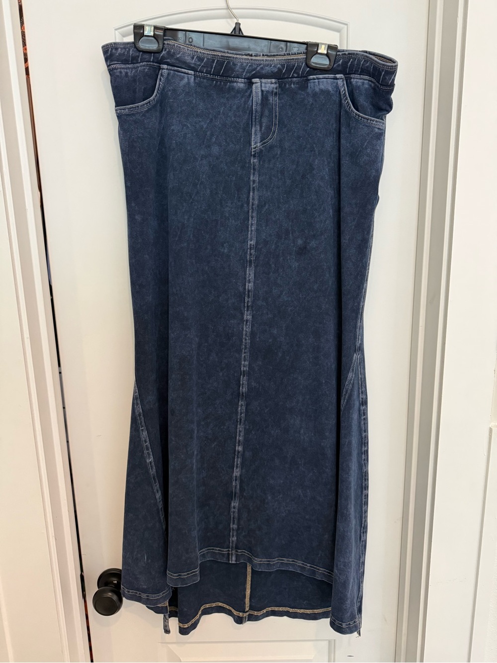 Hard Tail Blue Washed Denim Maxi Skirt